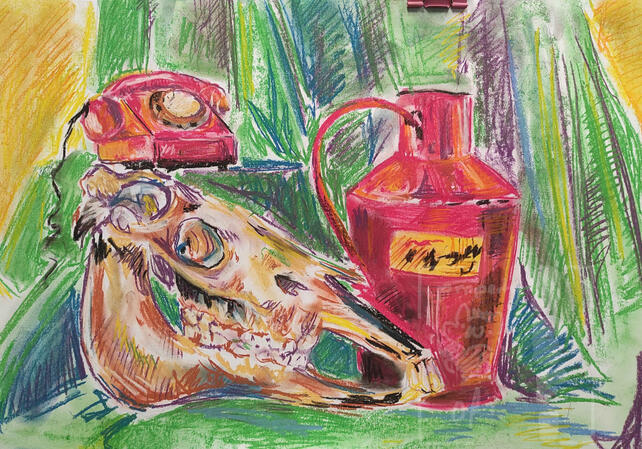 chalk pastel still life