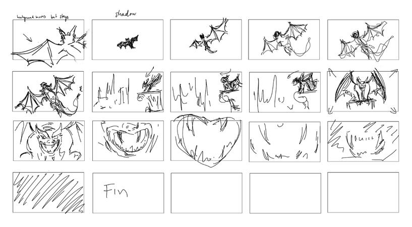 Storyboard for my short film 'Metamorphosis'